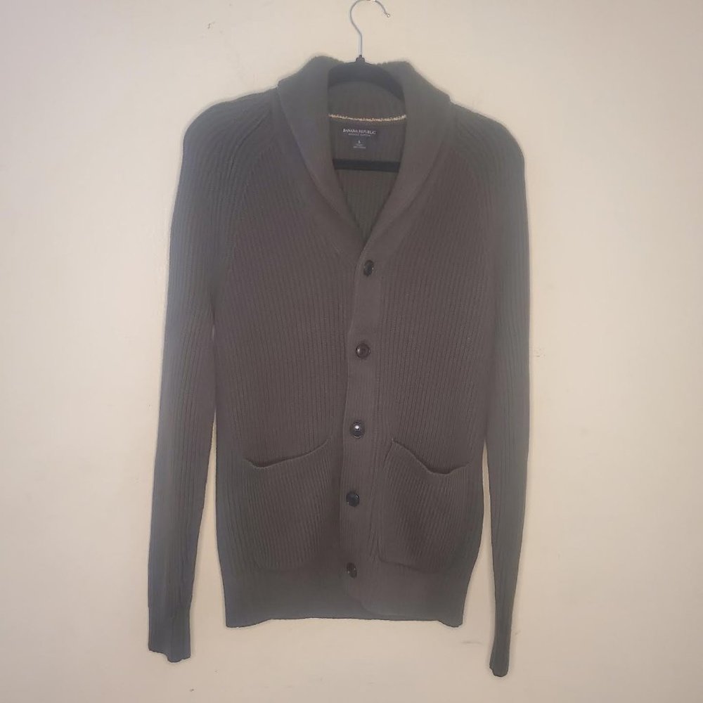 Banana Republic - Olive Ribbed Knit Cardigan - Sz S